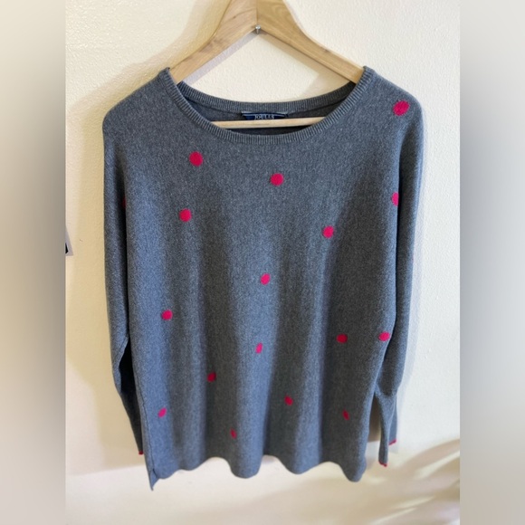 Joules Knitwear Crafted from Finest Yarns gray pink dots cotton polyester wool - Picture 15 of 16